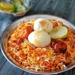 A picture of Egg Biryani.