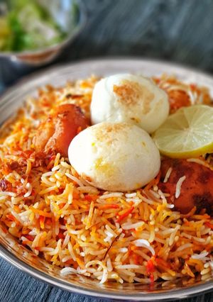 A picture of Egg Biryani.