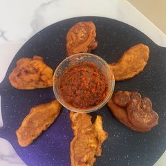 A picture of Red Lentil Akara.