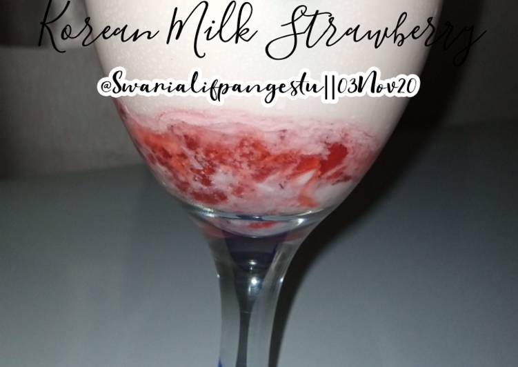 Resep Korean Milk Strawberry Anti Gagal