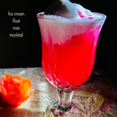 A picture of Ice cream float rose mocktail.