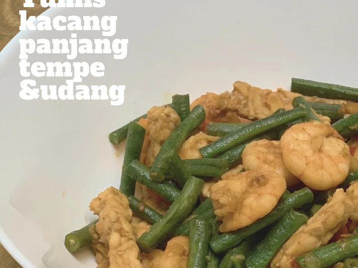 Langkah Mudah untuk Membuat Resep Tumis kacang panjang, tempe dan udang (Menu diet) yang Sempurna Anti Ribet, Lezat