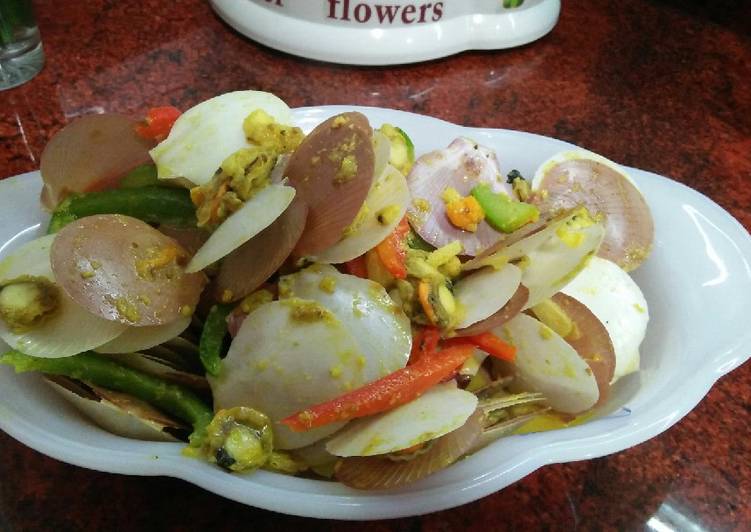 Resep Kerang simping bumbu kuning Anti Gagal