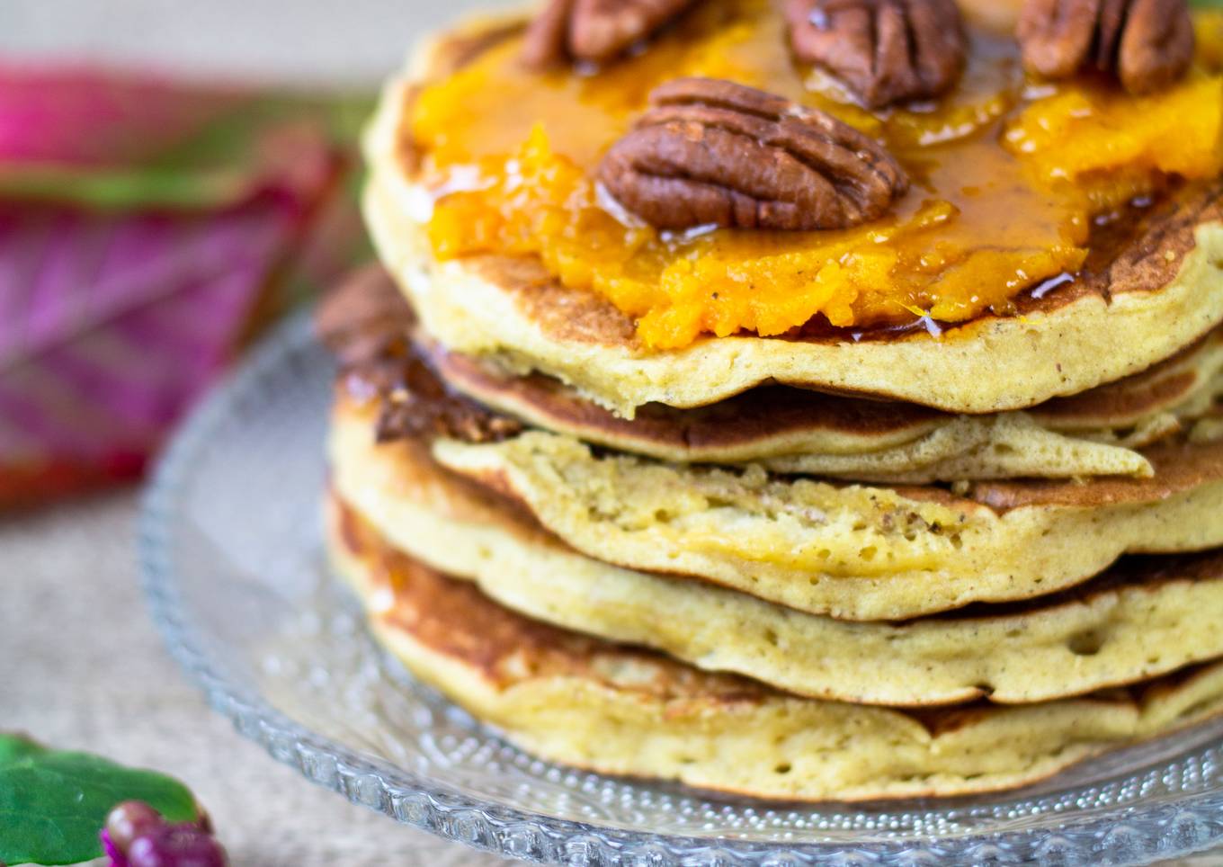 Pancakes à la pomme et farine de lupin