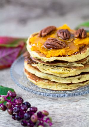 Une photo de Pancakes à la pomme et farine de lupin