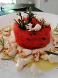 Tournedos de pastèque au romarin et chèvre frais 🍉