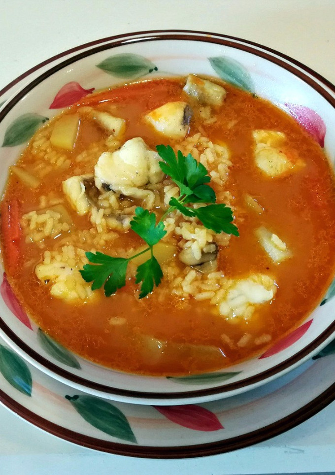 Una foto de Arroz con rape