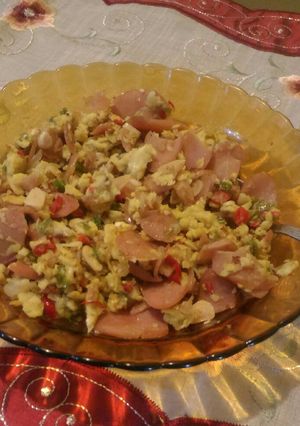 Foto resep Spicy Scramble Egg + Chicken Sausage