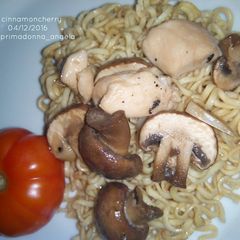 Chicken and Mushroom Noodles A picture of Chicken and Mushroom Noodles.