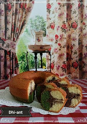 Foto resep Cake nutrijel 3 rasa (green tea, coklat, vanilla)