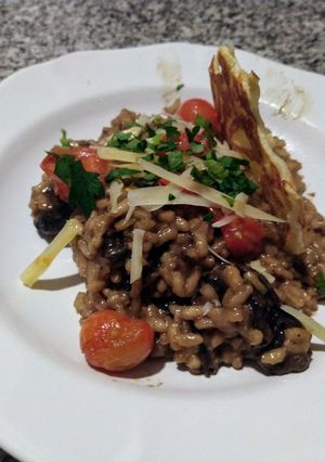 Una foto de Risotto de hongos