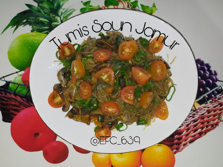 Ini dia! Cara  buat Soun Goreng (Tumis Soun) + Jamur yang spesial