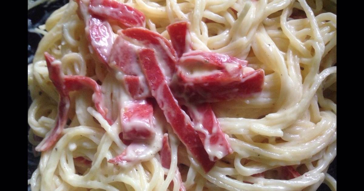 Resep Spaghetti Carbonara With Smoke Beef Oleh Nursyifa - Cookpad