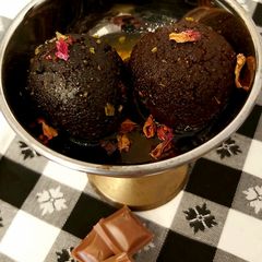 A picture of Chocolate Gulab Jamun.