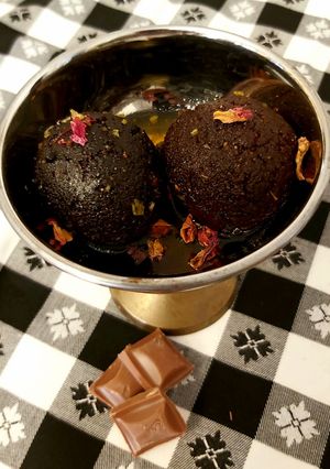 A picture of Chocolate Gulab Jamun.