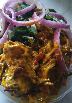 A picture of Cow head Nkwobi.