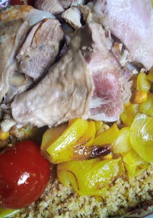 A picture of Maftoul (Palestinian Couscous).