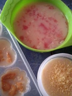 Foto resep Puding Marie Topping Cheese, Water Melon & Marie #MPASI snack 12+