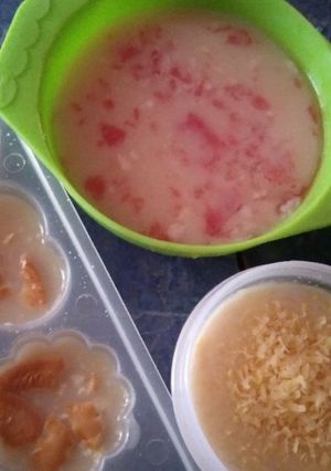 Foto resep Puding Marie Topping Cheese, Water Melon & Marie #MPASI snack 12+