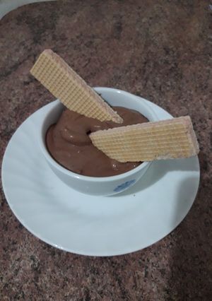 Una foto de Mousse de chocolate otoñal