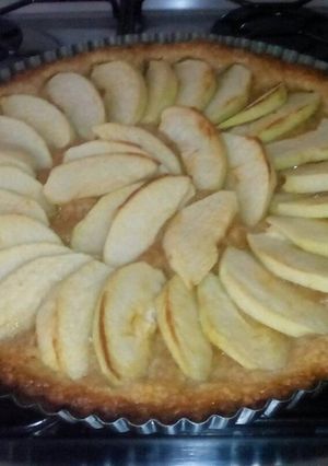 Una foto de Kuchen de manzana y avena