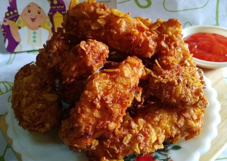 Resep Crispy Chicken Corn Flakes, Enak Banget