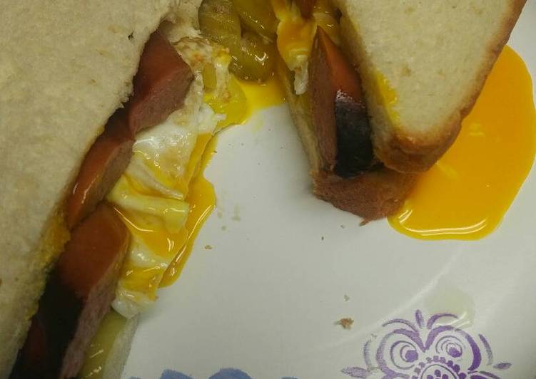 Simple Way to Prepare Perfect Egg and Hotdog Sandwich