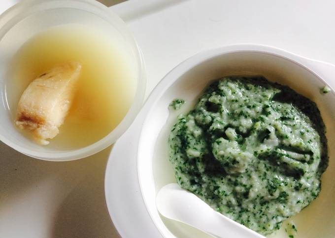 Resep Soto Ikan Dori + Nasi Tim Bayam Kale (mpasi 8m+) Anti Gagal