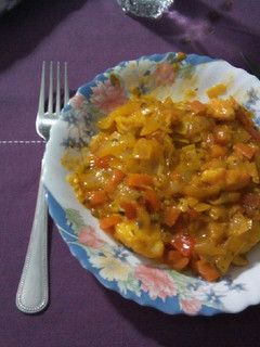Una foto de Rape con langostinos