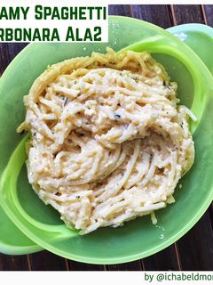 Foto resep Creamy Spaghetti Carbonara Ala2 (MPASI 8mos+)
