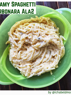 Foto resep Creamy Spaghetti Carbonara Ala2 (MPASI 8mos+)