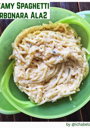 Foto resep Creamy Spaghetti Carbonara Ala2 (MPASI 8mos+)