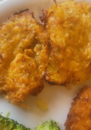 A picture of Cheesy new potato squares.