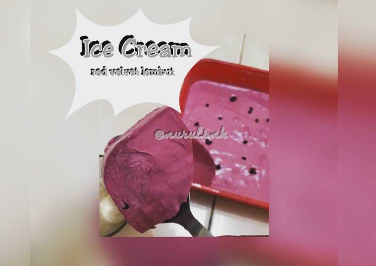 Resep Ice cream redvelvet lembut Anti Gagal