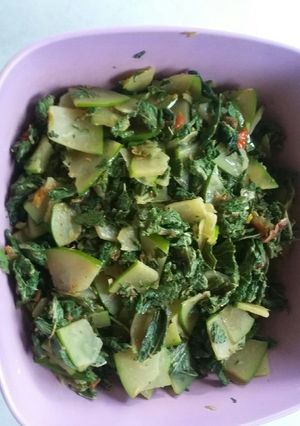Foto resep Tumis daun singkong pepaya muda