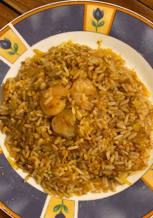 Una foto de Chau fan con camarones 🦐 🍚