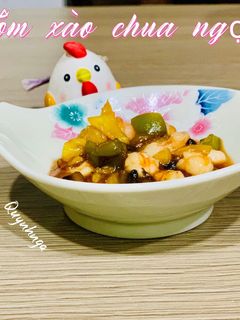 Hình của món Tôm xào chua ngọt.