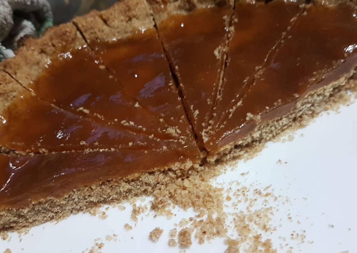 Tarta de harina integral y avena de batata y chocolate