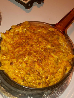 A picture of Cheesy creamy buffalo ranch chicken penne pasta.