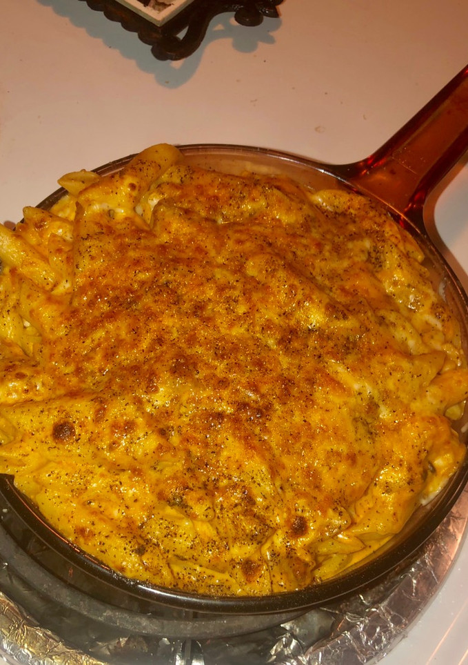 A picture of Cheesy creamy buffalo ranch chicken penne pasta.