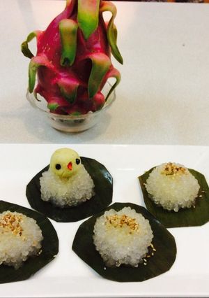 Hình của món Bánh bột báng nhân đậu xanh.