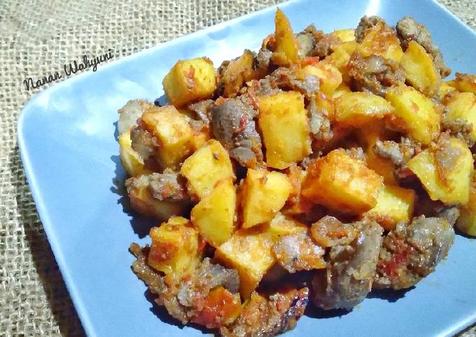 Langkah Mudah untuk Menyiapkan Balado kentang ati ampela Anti Gagal