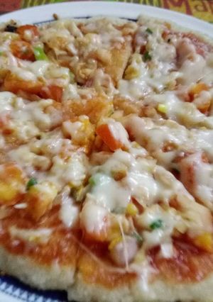 A picture of Rava pan pizza.