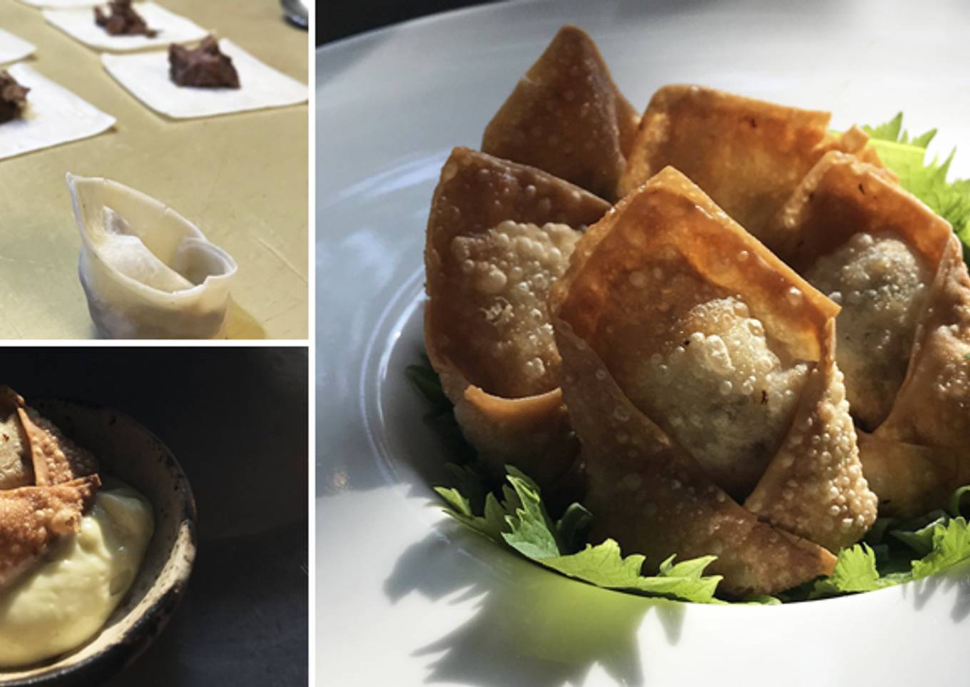 Southwestern Wagyu Beef Wontons with Lime Chipotle Crema