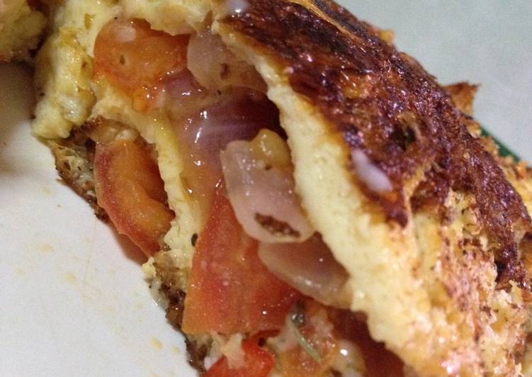 Step-by-Step Guide to Prepare Favorite Herbed Tomato &amp; Onion Omelette - Dairy free (or not)