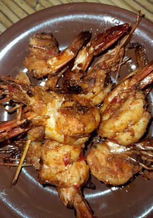 Foto resep Udang bakar madu pedas