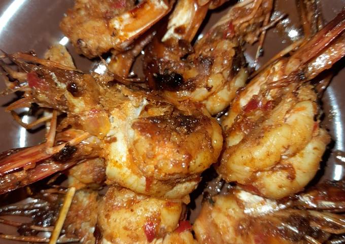 Udang bakar madu pedas