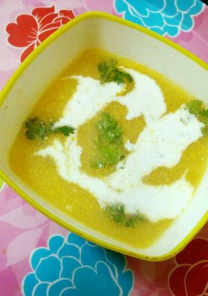 A picture of Creamy Pumpkin soup.