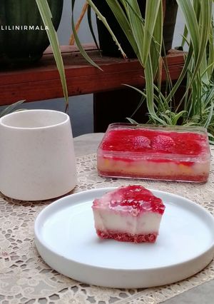 Foto resep Puding Strawberry Cheesecake