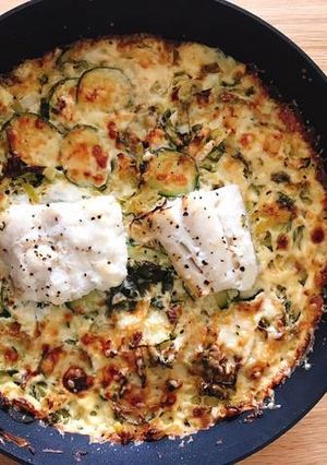 Tejszínes tőkehal zöldségekkel recept fotója